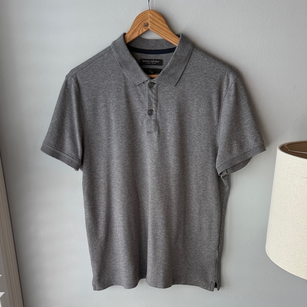 Banana‎ Republic Luxury Touch Slim Fit Grey Polo